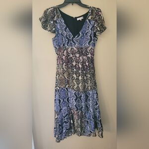 Parker Vibrant Snake Pattern Midi Dress size 0 Preloved